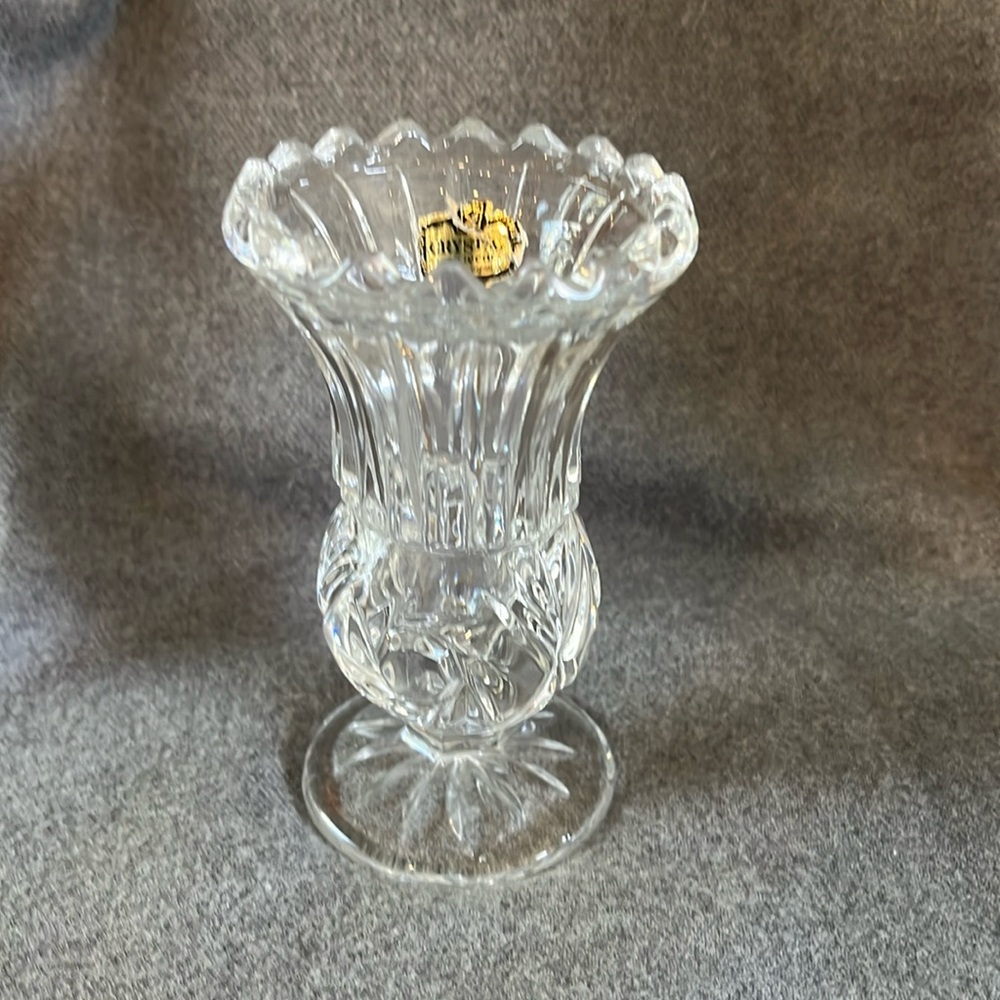 Small Zajecar Pedestal Crystal Vase